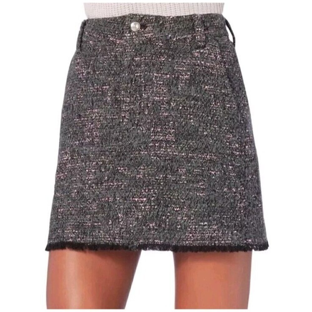 Derek Lam 10 Crosby Tweed Mini Skirt Gray & Pink Women’s Size 6 NEW Preppy